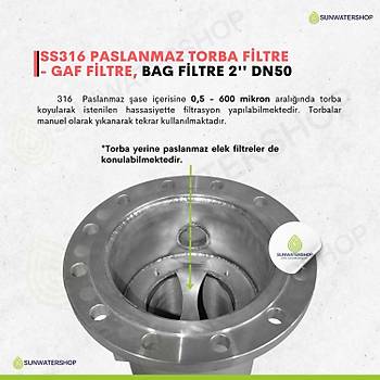 25 Bar Bas�nca Dayan�kl� SS316 Torba Filtre 2'' DN50 ( Bag Filtre -Gaf Filtre)