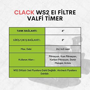 Clack WS2 EI Filtre Valfi  Timer