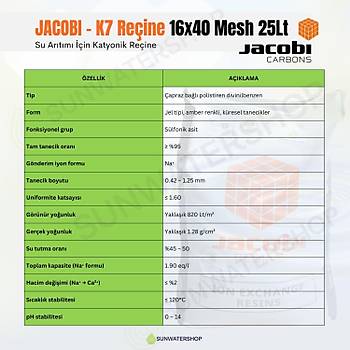 JACOBI - K7 Katyonik Re�ine 25Lt
