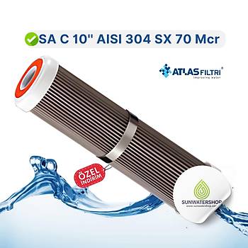 Ykanabilir Paslanmaz elik A Filtre Atlas SA C 10'' AISI 304 SX 70 Mcr