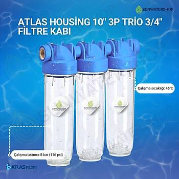 Atlas Housing 10'' 3P Trio 3/4'' Filtre Kab�