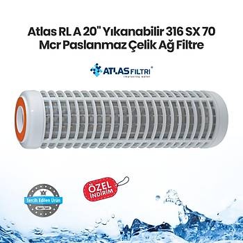 Atlas RL A 20'' Ykanabilir 316 SX  70 Mcr Paslanmaz elik A Filtre