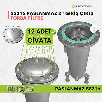 25 Bar Basnca Dayankl SS316 Torba Filtre 2'' DN50 ( Bag Filtre -Gaf Filtre)