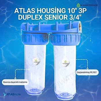 Atlas Housing 10'' 3P Duplex Senior 3/4'' Filtre Kab�