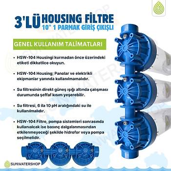 10'' Housing 3'l� 1'' Giri� ��k��l� Filtre Kab�