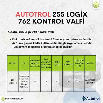 Autotrol 255 Logix 762 Yumu�atma Vol�metrik Kontroll�