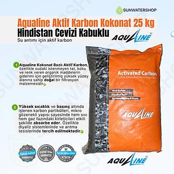 Aqualine Aktif Karbon Coconut 25 kg(Hindistan Cevizi Kabuklu)
