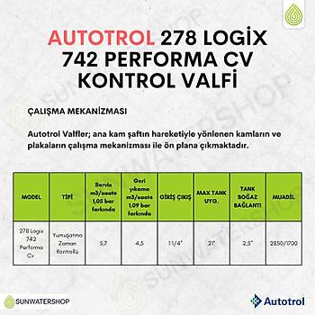 Autotrol 278 Logix 742 Performa Cv Yumu�atma Zaman Kontroll� Valf