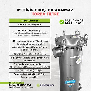 Paslanmaz Torba Filtre 3'' DN80 (Bag Filtre-Gaf Filtre)