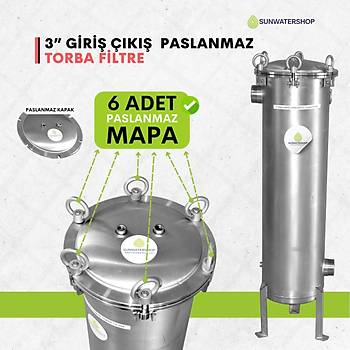 Paslanmaz Torba Filtre 3'' DN80 (Bag Filtre-Gaf Filtre)