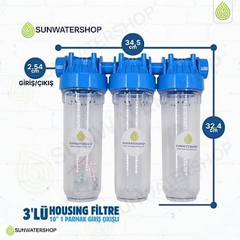 10'' Housing 3'l� 1'' Giri� ��k��l� Filtre Kab�