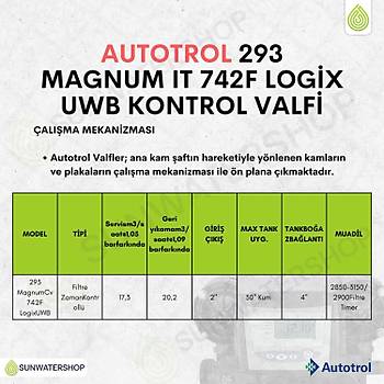 Autotrol  293 Magnum IT 742F Logix UWB Kontrol Valfi