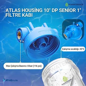 Atlas Housing 10� DP Senior 1'' Filtre Kab�