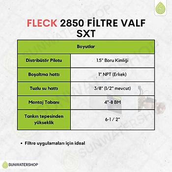 Fleck 2850 Filtre Valf SXT