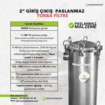 Paslanmaz Torba Filtre 2'' DN50 (Bag Filtre-Gaf Filtre)