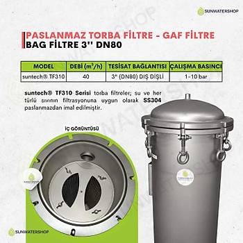 Bag Filtre 3'' DN80 ( Paslanmaz Torba Filtre -Gaf Filtre)