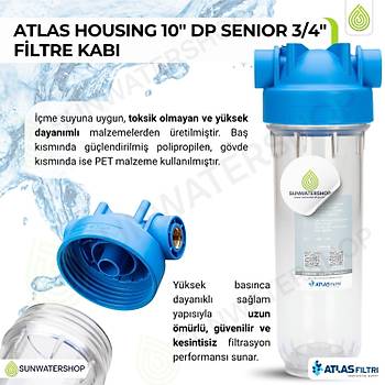 Atlas Housing 10� DP Senior 3/4'' Filtre Kab�