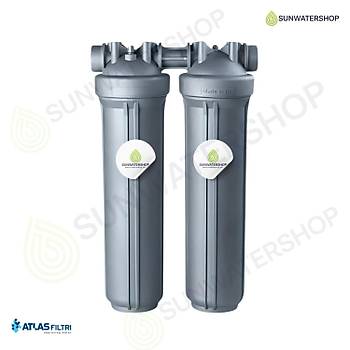 Atlas Housing 20'' DP Big Duplex 1'' Mat Siyah G�vde Filtre Kab�