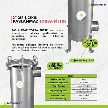 Paslanmaz Torba Filtre 3'' DN80 (Bag Filtre-Gaf Filtre)