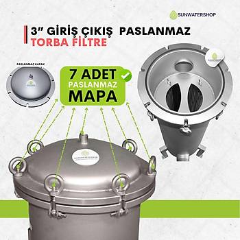 Bag Filtre 3'' DN80 ( Paslanmaz Torba Filtre -Gaf Filtre)