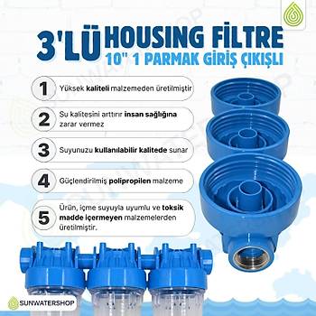 10'' Housing 3'l� 1'' Giri� ��k��l� Filtre Kab�