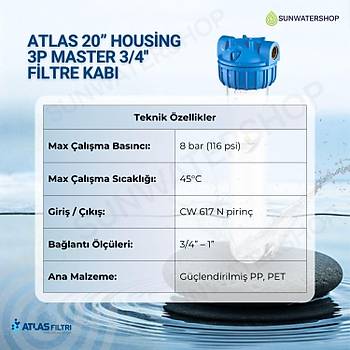 Atlas  20� Housing 3p Master 3/4'' Filtre Kab�