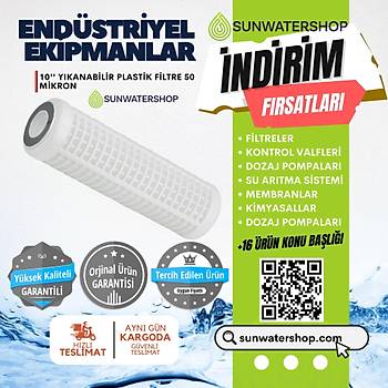 10'' Ykanabilir Plastik Filtre 50 Mikron