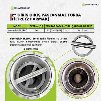 Paslanmaz Torba Filtre 2'' DN50 (Bag Filtre-Gaf Filtre)
