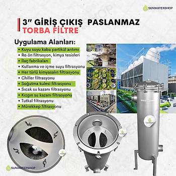 Bag Filtre 3'' DN80 ( Paslanmaz Torba Filtre -Gaf Filtre)