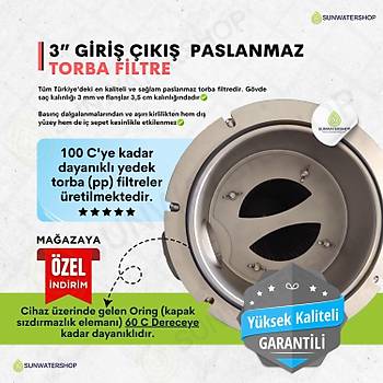 Bag Filtre 3'' DN80 ( Paslanmaz Torba Filtre -Gaf Filtre)