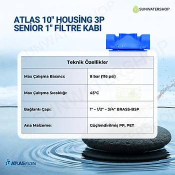 10� Housing  3p Senior 1'' Filtre Kab� Atlas