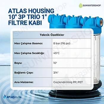 Atlas Housing 10'' 3P Trio 1'' Filtre Kab�