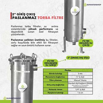 Paslanmaz Torba Filtre 2'' DN50 (Bag Filtre-Gaf Filtre)