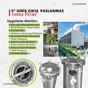 Paslanmaz Torba Filtre 3'' DN80 (Bag Filtre-Gaf Filtre)
