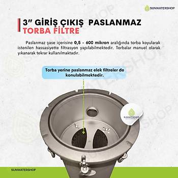 Bag Filtre 3'' DN80 ( Paslanmaz Torba Filtre -Gaf Filtre)