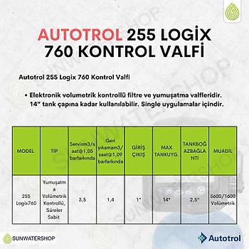Autotrol 255 Logix 760 Yumu�atma Vol�metrik Kontroll�