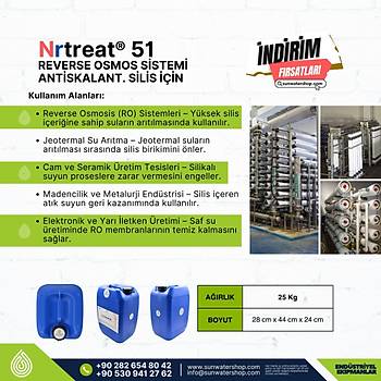 Reverse Osmoz Sistemi Antiskalant ( Silis in )