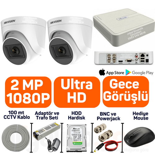 Hikvision 2 li Kamera Seti Dome Kamera Güvenlik Sistemleri