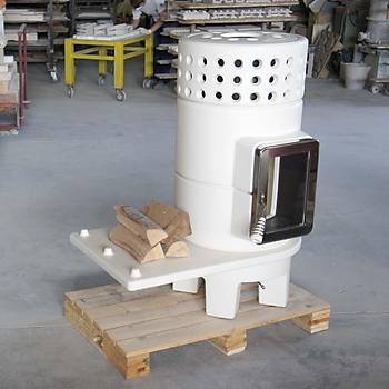 Round Stack Side Seramik Odun Sobas