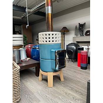 Round Stack Wood Seramik Odun Sobas