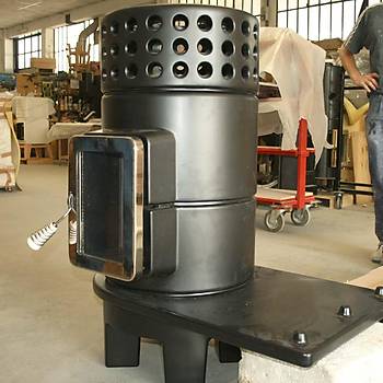 Round Stack Side Seramik Odun Sobas