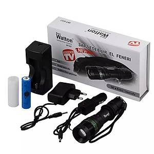 Orjinal 500 L�men �arjl� Zoomlu Acil Durum Feneri  Watton Wt-037