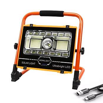 Watton WT-734 P70 LED Solar Panel �arjl� Ta��nabilir Projekt�r (176 SMD + Yan LED)
