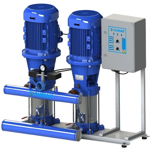Sumak SHT24B 1000/7 Kademeli paket hidrofor Çift pompalı Trifaze 380V