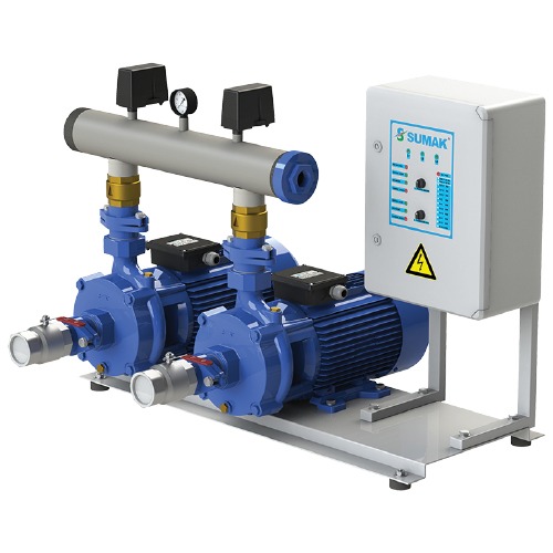 SUMAK SMKT B750/2 Emişli Çift Kademeli Hidrofor Çift Pompalı Trifaze 380V