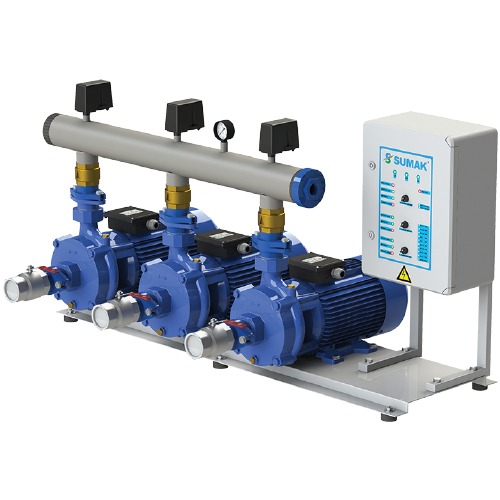 SUMAK SMKT C550 Emişli Çift Kademeli Hidrofor Üç Pompalı Trifaze 380V