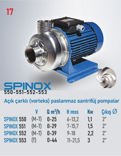 STAR POMPA SPINOX 551 M Santrifüj Pompa