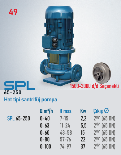STAR POMPA SPL (65-250) 22kW Santrifüj Pompa