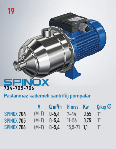 STAR POMPA SPINOX 706 M Santrifüj Pompa