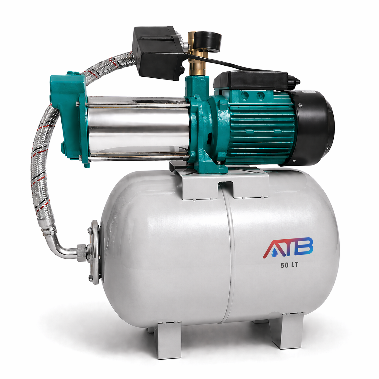 YDMH-1500 1.5 HP Yatay Hidrofor | 220V Monofaze | 50 LT Tank